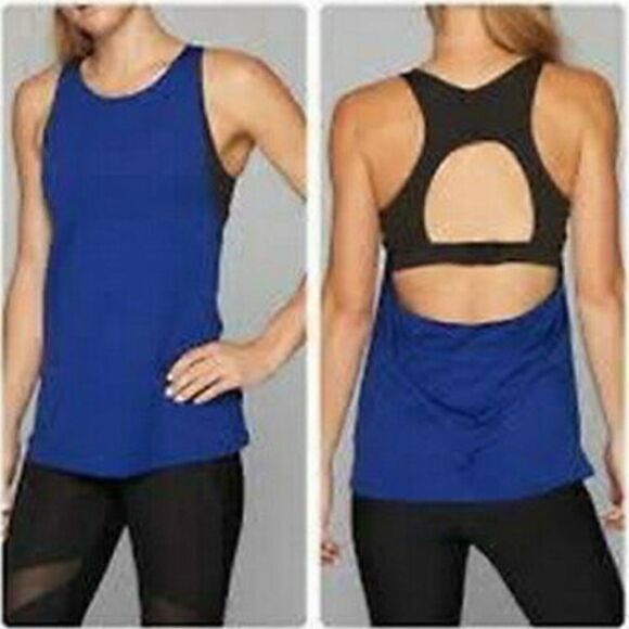 ATHLETA SCULPTEK REP SUPPORT TANK BLUE BLACK‎ SZ S - Picture 9 of 9
